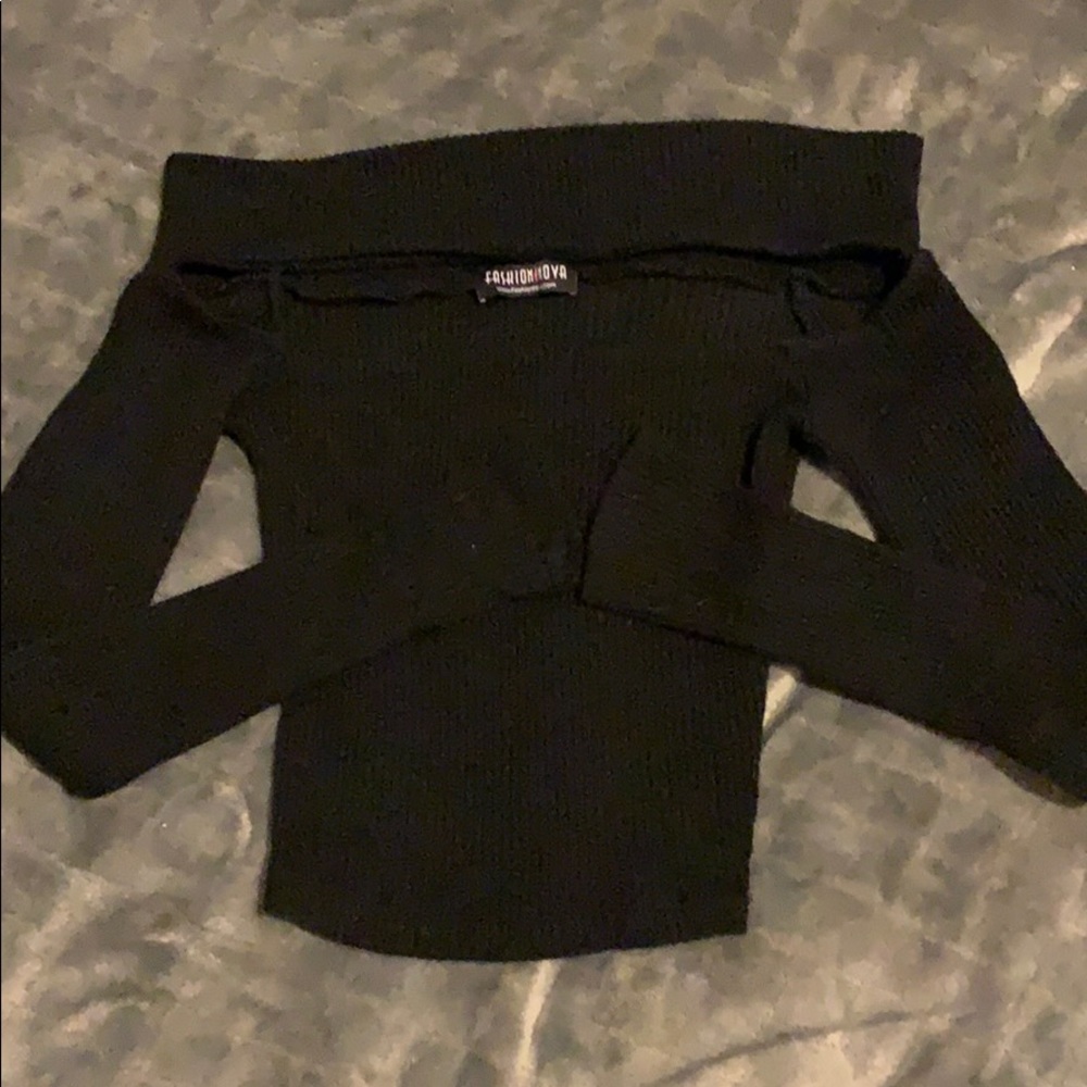 Long sleeve off the shoulder fashion nova top